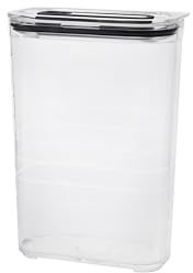 Sallys Vorratsdosen – Transparente, BPA-freie Aufbewahrungsboxen mit luftdichtem Soft-Touch-Silikondeckel. Perfekt für Mehl, Zucker, Müsli & mehr. Robust, spülmaschinengeeignet (1200 ml - Rechteckig)