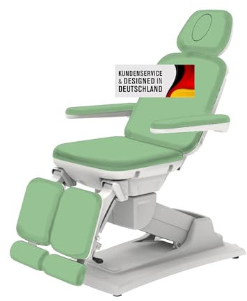 Duke-Handel Elektrische Kosmetikliege/Kosmetikstuhl – Höhenverstellbar, belastbar bis 200 kg, mit Armlehnen und Verstellbarer Rückenlehne – Ideal für Beauty-Salons (Pastellgrün)