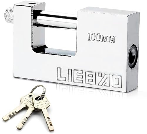 Lucchetto resistente alle intemperie, grande con 3 chiavi, ad alta resilienza, chiusura di sicurezza, anti-trapano, spessore 12 mm, per container e garage