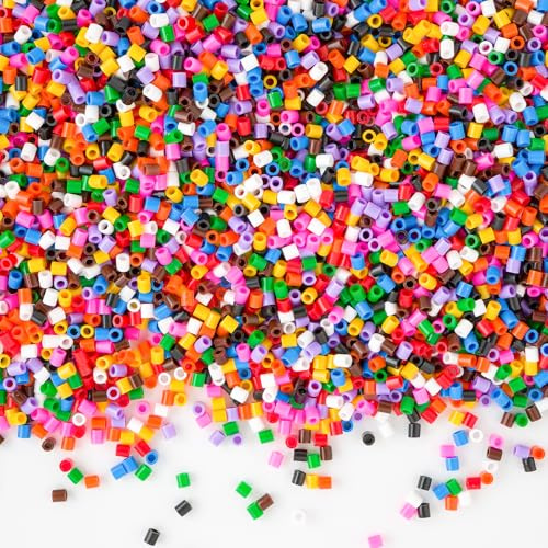 BEELUKY Perline da Stirare 10000 Pezzi Perline a Fusione 5 mm Almeno 50 Colori per Lavori DIY