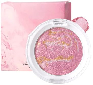Luminisers Powdery Blusher for Cheeks Face Glow Eyeshadow, Buildable and Vegan Cosmetics, Shimmer Brick Pressed Blusher, Water & Sweat Resistant, Create a Radiant, Natural Glowing for All day Wear(01)