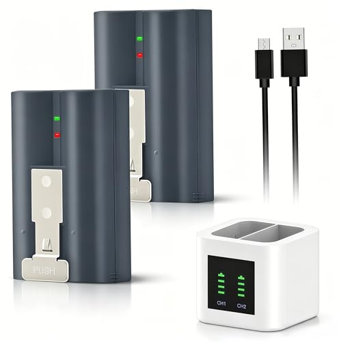 TAVT 2 stycken 6040 mAh V4 batteri och laddare för ring dörrklocka 2/3/4/3 plus kamera, Stick Up Cam (2:a och 3:e generationen), även för Spotlight Cam och Peephole Cam