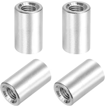 sourcing map 4 Pcs M3x8mm Round Aluminum Standoff Column Spacer, Coupling Screws Female Threaded Spacers for RC Multirotor Parts DIY FPV Quadcopter (Silver Tone)