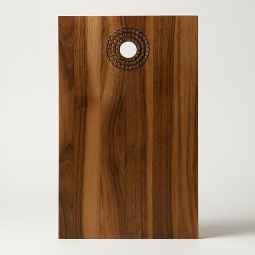 WAGA - AMBER Planche à Découper - Plateau de Service - Pièce Unique - Fait à la Main - Artisanat Reconnu par l'UNESCO - Cadeau Crémaillère, Nouvelle Maison, Anniversaire, Mariage, Amis - Décoration