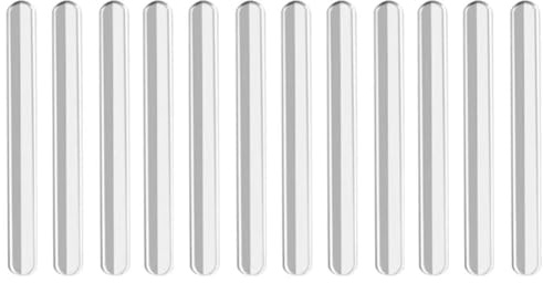Homeponnew Silicone Wall Bumper 12 Pcs - Bar Shaped Anti-Collision Pads for Door, Cabinet and Furniture Protection, Noise Reducing for IMPACT Pads in 60/100/150mm, Transparent