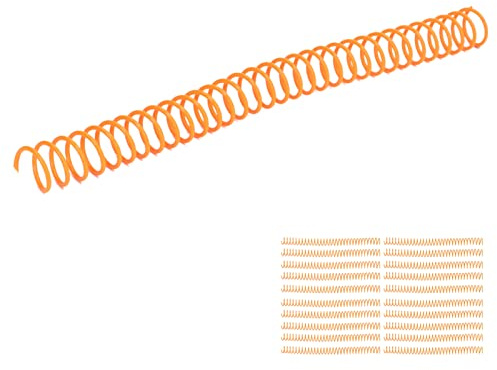 Spacnana Plastspiralbindningsspolar, Svarta Plastbindande Kammar, 0,75 Tum Innerdiameter, Rund Baksida, Rymmer Till 90 Ark, för Elever Lärare Kontorsrapportpresentationer (Orange)