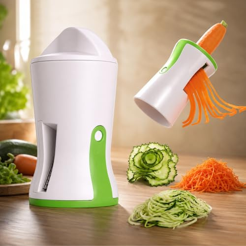 3 in 1 Taglierino a Spirale per Zucchine, Taglia Zucchine Spaghetti, Attrezzo per Fare Spaghetti di Zucchine, Facile da Usare e Comodo da Pulire