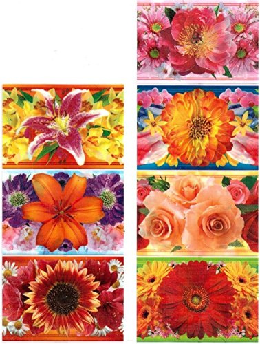 Ukrainisches Kunsthandwerk Schrumpffolie Ostereier Blumen Orange Nr.27 – 1 Streifen für 7 Eier – Eier verzieren DIY – Zauberfolie Eier Banderolen