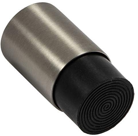 Gedotec Design EDELSTAHL Türstopper Gummi-Puffer für Wandmontage - MODERN | Tiefe: 48 mm | 16 mm Gummiauflage | stabiler Wand-Puffer inkl. Befestigungsmaterial | 1 Stück - Wand-Türpuffer zum Schrauben