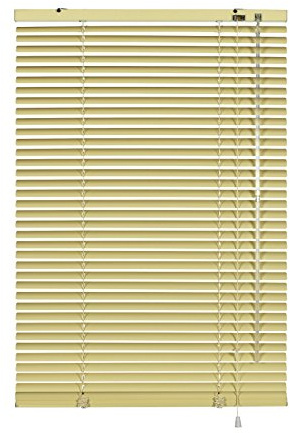 GARDINIA Veneziana in alluminio, Visibilità, Protezione dalla luce e ai raggi solari, Fissaggio al muro e al plafone, Kit di montaggio incluso, Beige, 90 x 175 cm (LxA)