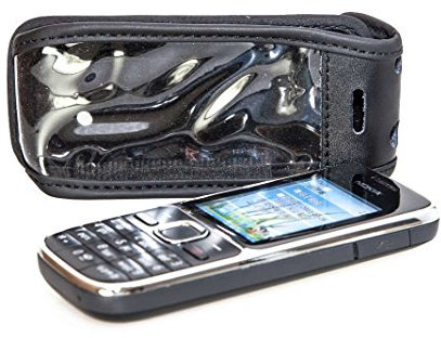 caseroxx Ledertasche mit Gürtelclip für Nokia C2-01 in schwarz – robuste Handy-Tasche mit Sichtfenster & Gürtelclip aus Echtleder, ideal für Beruf, Freizeit, Outdoor & sicheren Transport