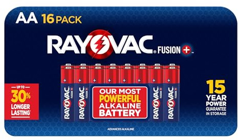 Rayovac Fusion AA Batteries (16 Pack), Double A Alkaline Batteries