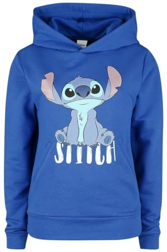 Lilo & Stitch Stitch - Sit Mujer Sudadera con Capucha Azul 70% algodón, 30% poliéster Regular