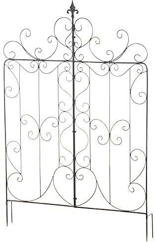 CLP Rankgitter Metall 133 cm hoch Mandevilla, stabile Rankhilfe für Kletterpflanzen, Rankzaun in Landhausstil, Farbe:Bronze