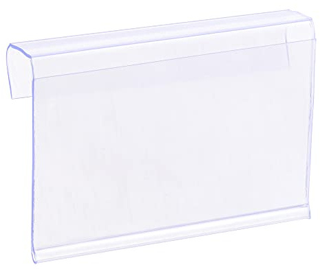 sourcing map 20 Stück Etikettenhalter L-Form 60x40mm durchsichtiger Kunststoff für Drahtregal
