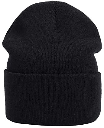 MASADA Damen und Herren Beanie Winter-Mütze - Schwarz