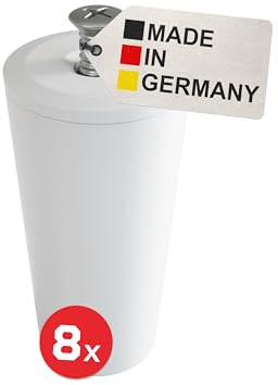 BAUHELD Rolladen-Stopper 40mm [8 Stück] - Made in Germany - Aussen-Rolladen Anschlagpuffer aus Kunststoff - Rollladen Anschlagstopper inkl. Schrauben - Passend auf Rolladenpanzer Lamellen - Weiß