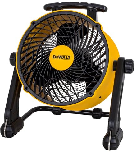 DEWALT 16-Inch High-Velocity Floor Fan, 3-Speed Plug-In Shop Fan, Compact 360° Adjustable Drum Fan for Garage, Workshop, Warehouse and Basement, DXF1616