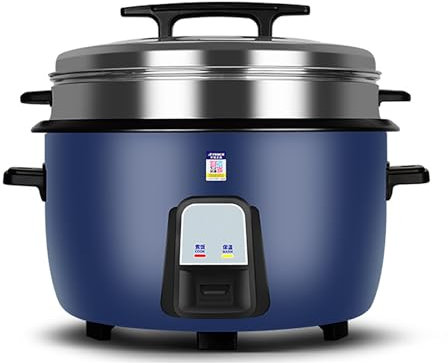 Olla arrocera grande con vaporera (8L-45L) Cantina Comercial Hotel Hogar Olla arrocera antigua de gran capacidad for 8-60 personas, usada en EE. UU./UE(28L)