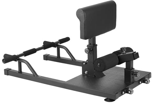 Tdfersasdw Deep Sissy Squat Machine, Fitnessgerät mit Schutzschaum und Rädern, verstellbare Trainingsgeräte für Sit-ups und Bauchmuskeltraining im Heim-Fitnessstudio,Schwarz