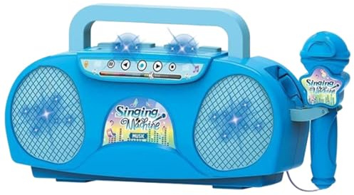 karaoke per bambini, combinazione di microfono e altoparlante | attrezzatura audio per bambini, macchina karaoke adatta alle famiglie, per bambini e adulti, con LED, set per karaoke pe