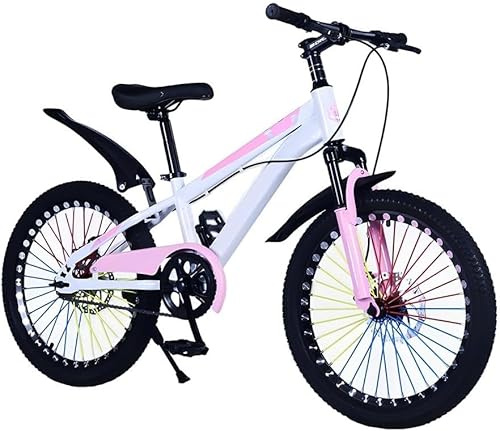 Kinderfahrrad 18 20 22 Zoll Fahrrad, für Jungen Mädchen im Alter von 7–16 Jahren, mit Doppelscheibenbremse, stoßdämpfender Vorderradgabel, Mehreren Farben, höhenverstellbar, D, 22 Zoll