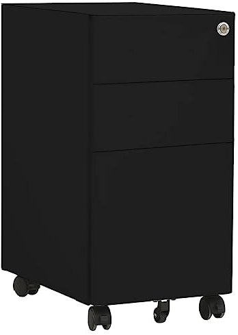 Schränke & Aufbewahrungs-Aktenschränke Mobiler Aktenschrank schwarz 30x45x59 cm Stahl