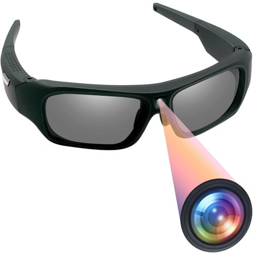 TANGMI Glasses Camera, 4K HD & 120° Wide Angle Action Cam, One-Touch & Polarised Lens Glasses with Camera Support Video Recording and Photo Recording for Outdoor Sports