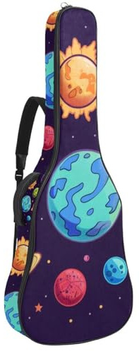 Gitarrentasche für Akustikgitarre mit Knochen, nahtlos, dick gepolstert, wasserdicht, für 101,6 cm, 104,7 cm, 106,7 cm, Mehrfarbig 02, 42.9x16.9x4.7 in, Lässiger Tagesrucksack