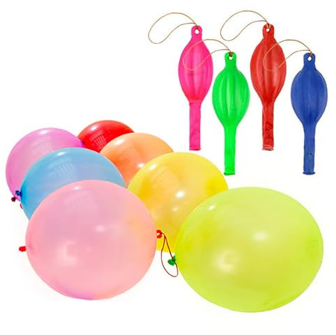 Dcaknri 10/20Pcs Colorful Bounce Balloon Punching Balloon With Rubber Bands Handle Thickened Balloon Kids Outdoor Toy