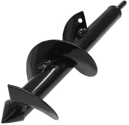 Aracombie Garden Auger Drill Bit for Planting, 3/8 Hex Drive Spiral Earth Auger for Post Hole Digger, Bulb and Tree Planting, Black, 3x11.8 Inch