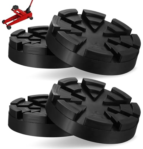 4 Stück Wagenheber Gummiauflage Wagenheber Gummiteller Gummiauflage Nussbaum, Gummiauflagen, Gummiblock Hebebühne, Wagenheberauflage für Hebebühnen Gummiklotz