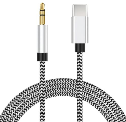 Leloco Typc-auf-3,5-Digital-Audiokabel USB C auf Aux Kabel 1M, USB C auf Klinke Kabel 3.5mm, Kompatibel mit Handy, Auto-Audio, MP3, Audio, Tablette, Kopfhörer, Computer, Verstärker usw