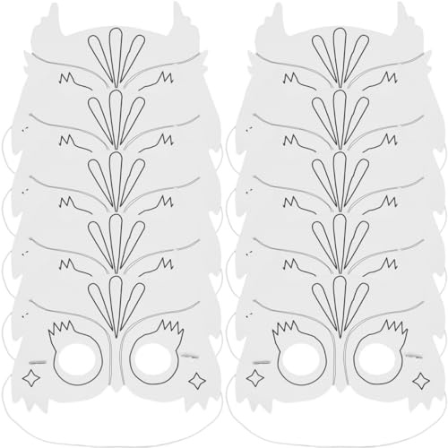BESPORTBLE 10Stücke Weiße Leere Masken DIY Bemalbare Eulenmasken Für Bastelmaterial Für Karneval Halloween Und Kreative Projekte Fördert Kreatives Und Praktische Fähigkeiten