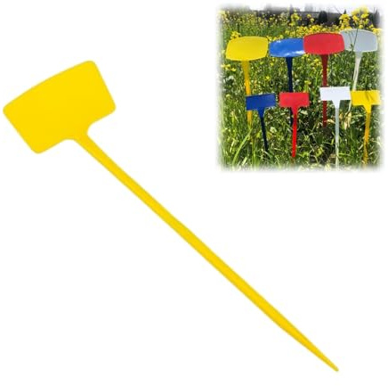 20 Pezzi Marcatori Per Piante Da Giardino Con Bandierine Per Segnalazione Irrigatori - Etichette Colorate Per Identificare Piante e Fiori - Decorazioni Pratiche Per Il Giardino (Giallo, 40 CM)