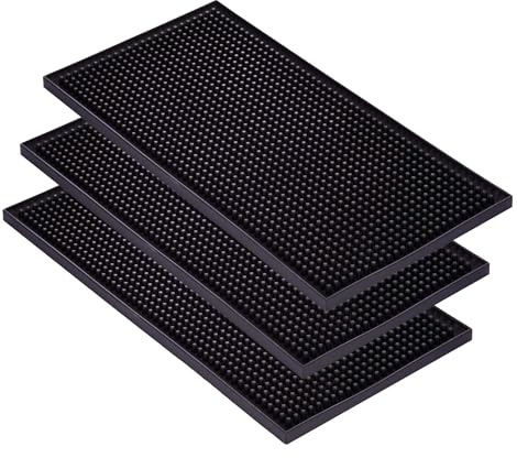 CiciIng Juego de 3 alfombrillas de 30 x 15 cm, alfombrilla de goteo de goma, alfombrilla de goteo para café, alfombrilla de rebosadero, secado rápido, para bar, cocina, cafetería, restaurante