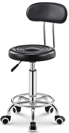 Fdouyo Ergonomischer Rollhocker mit Rückenlehne Arbeitshocker Drehhocker Rollhocker 360° drehbar Höhenverstellbarer 44-57cm für Büro Salon Massage Spa