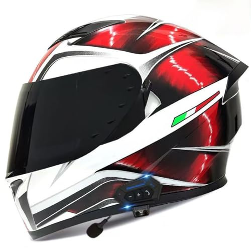 ZLHYQA Casque de Moto intégral pour Hommes et Femmes Adultes, Double visière antibuée, modulaire, Rabattable et léger, pour cyclomoteurs de Rue, BMX, homologué ECE