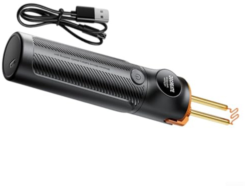 Cushteg PW35 Saldatrice wireless in plastica con batteria da 4000 mAh, riscaldamento rapido a 590 °C, luce LED e 4 perni di saldatura per paraurti auto e riparazione plastica