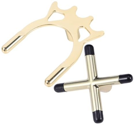 DOITOOL Puente de Taco de Billar Metálico y Soporte de Cabeza de Taco Recubrimiento Resistente, 2 Piezas (Alta y Cruz de Goma), Accesorio Portátil Compatible para Mesa de Billar y Snooker
