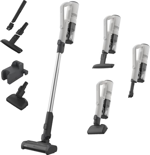 Electrolux Clean 500 Skaftdammsugare, Trådlös 2-i-1 Dammsugare, Upp till 50 min Driftstid, MultiFloor-munstycke med LED & Anti-Tangle, Pet-munstycke för Djurhår, Väggladdning, EP51AH18SW, Shell White
