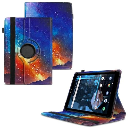 World biz Universal 7 Inch Tablet Case - Premium PU Leather 360 Degree Rotating Stand Folio Wallet Cover Android Tablets, Smooth Interior Fit for Kindle eReader Fire Lenovo/Sony E-Book (Galaxy)