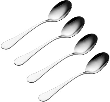 Viners Select 4 Piece Teaspoon Set | 18/0 Stainless Steel Teaspoons with Mirror Finish | Teardrop Handle Design | Small Spoons for Tea, Coffee & Desserts | Dishwasher Safe | Gift Boxed