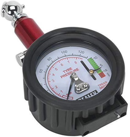 Sealey Tyre Pressure Gauge con battistrada profondimetro