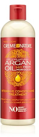 Creme of Nature Argan Oil, Après Shampooing Hydratant Démêlant à l’Huile d’Argan du Maroc, Soin des Cheveux Bouclés Frisés Crépus, Sans Sulfates, Flacon de 354ml