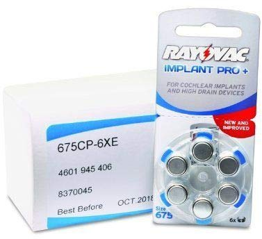 Rayovac Cochlear 675 quecksilberfreie Batterien - 60bx