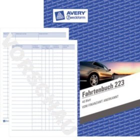 Sparpack Avery Zweckform 223 Fahrtenbuch, DIN A5 hoch, steuerlicher km-Nachweis, 40 Blatt, weiß (A5, Softcover)