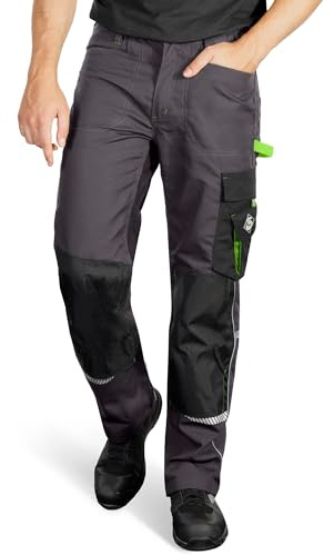 Stenso Prisma Arbeitshose Herren mit Taschen Knieverstärkung | Robuste Arbeitshose mit Cargotasche reflektierenden Details und verstärkten Knien für Baustelle und Werkstatt