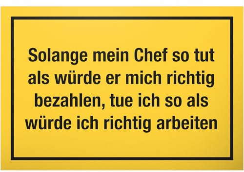 Solange Mein Chef - Targhetta in plastica con Scritta Mein Chef, Ideale Come Regalo per Ufficio, Articolo scherzoso o per Divertimento, Idea Regalo Divertente