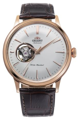 Orient Classic Kinder Open Heart - Automatikuhr mit manuellem Aufzug, elegant, AG00, Kupfer Leder, Klassisch
